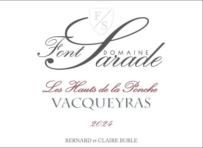 Font Sarade Vacqueyras Les Hauts de La Ponche 2024 (750ML)