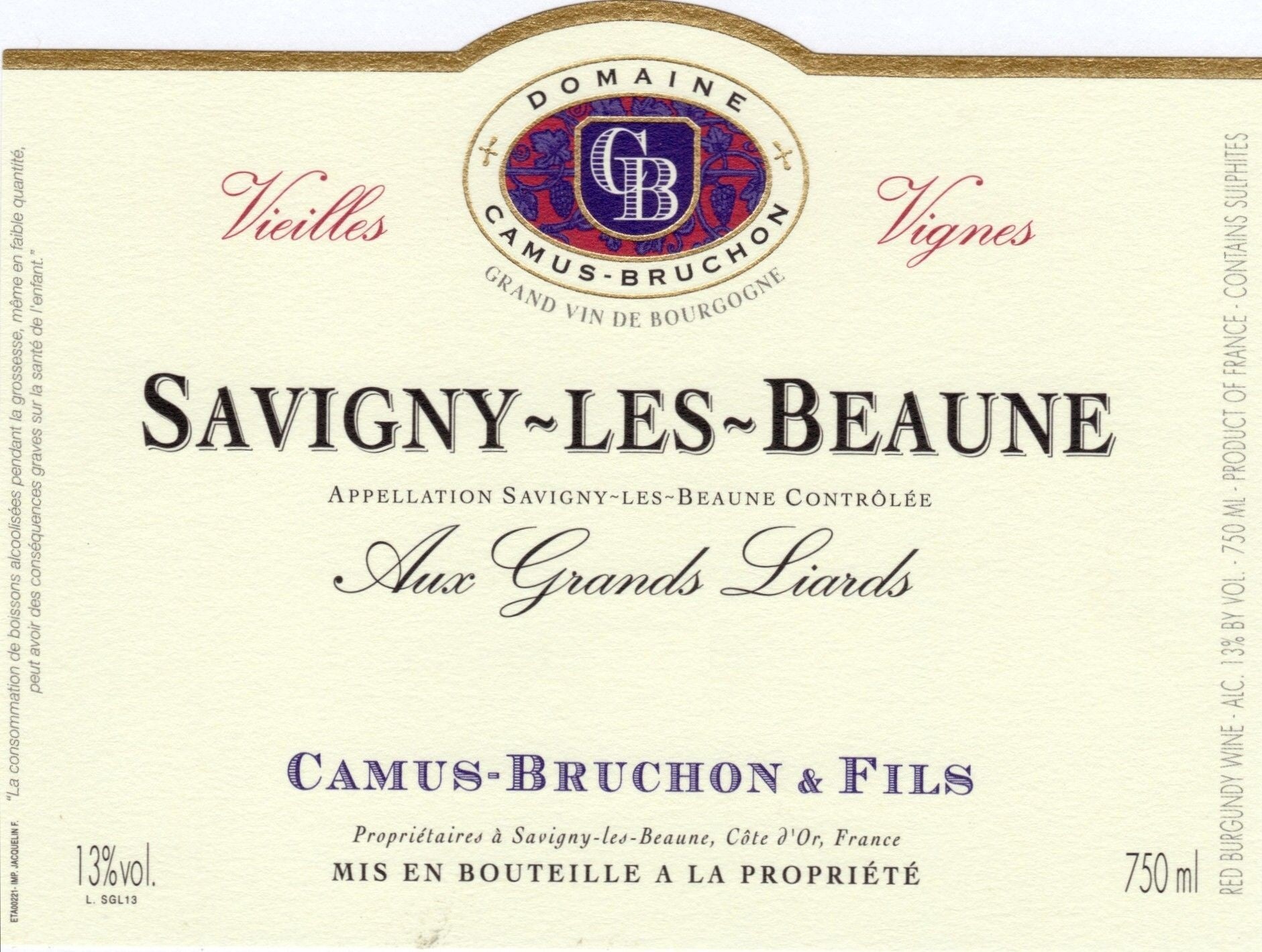 Savigny-les-Beaune Rouge Aux Grands Liards Vieilles Vignes Camus-Bruchon 2023 (750ML)