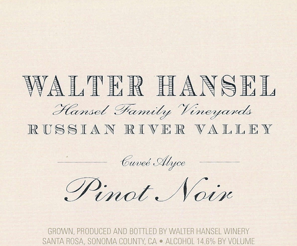 Walter Hansel Cuvee Alyce Russian River Valley Pinot Noir 2023 (750ML)