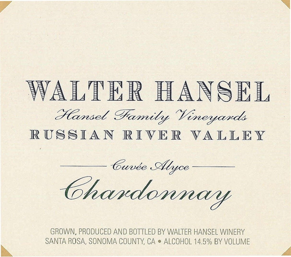 Walter Hansel Cuvee Alyce Russian River Valley Chardonnay 2023 (750ML)