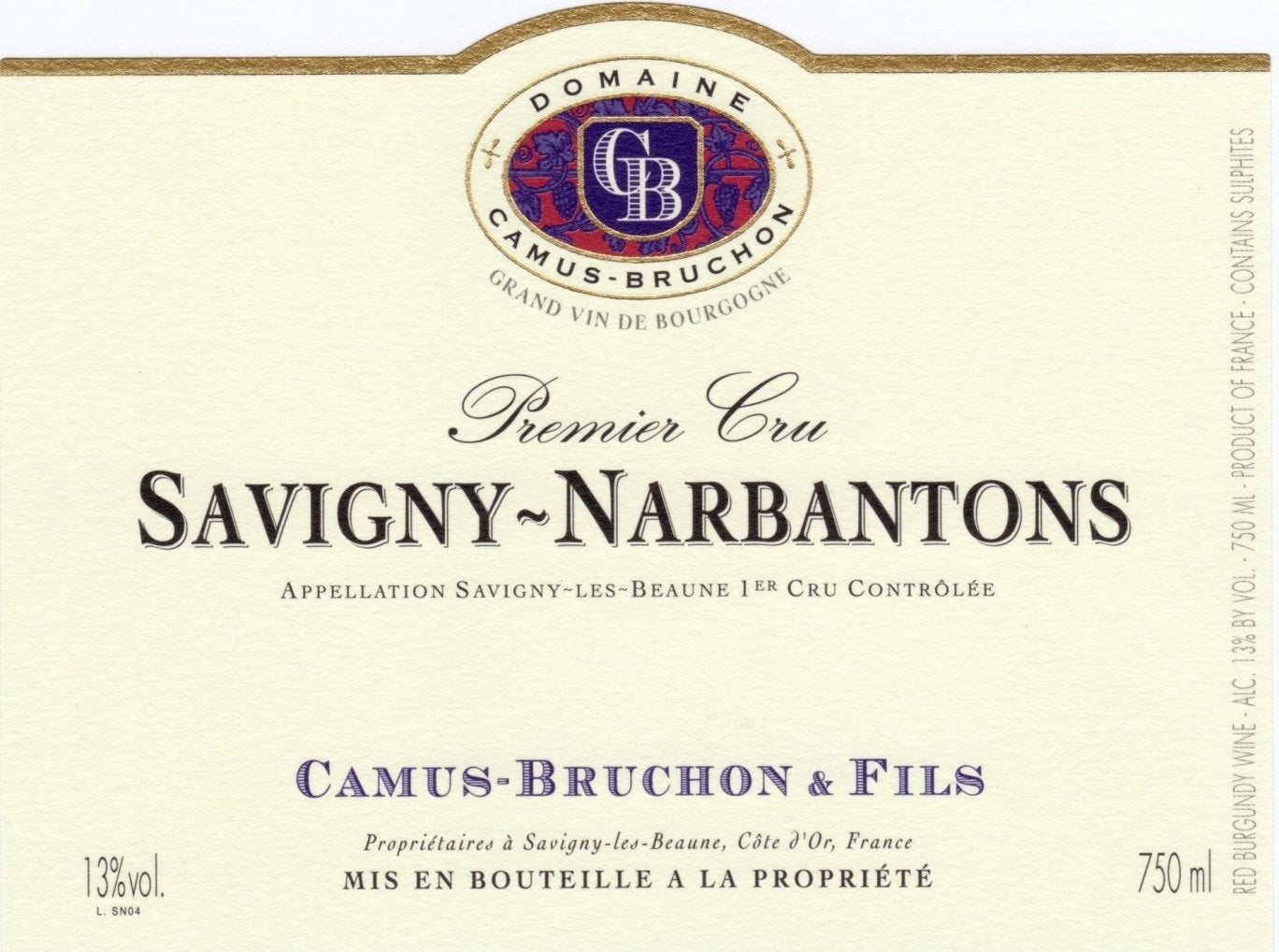 Savigny-les-Beaune Rouge Narbantons Camus-Bruchon 2023 (750ML)