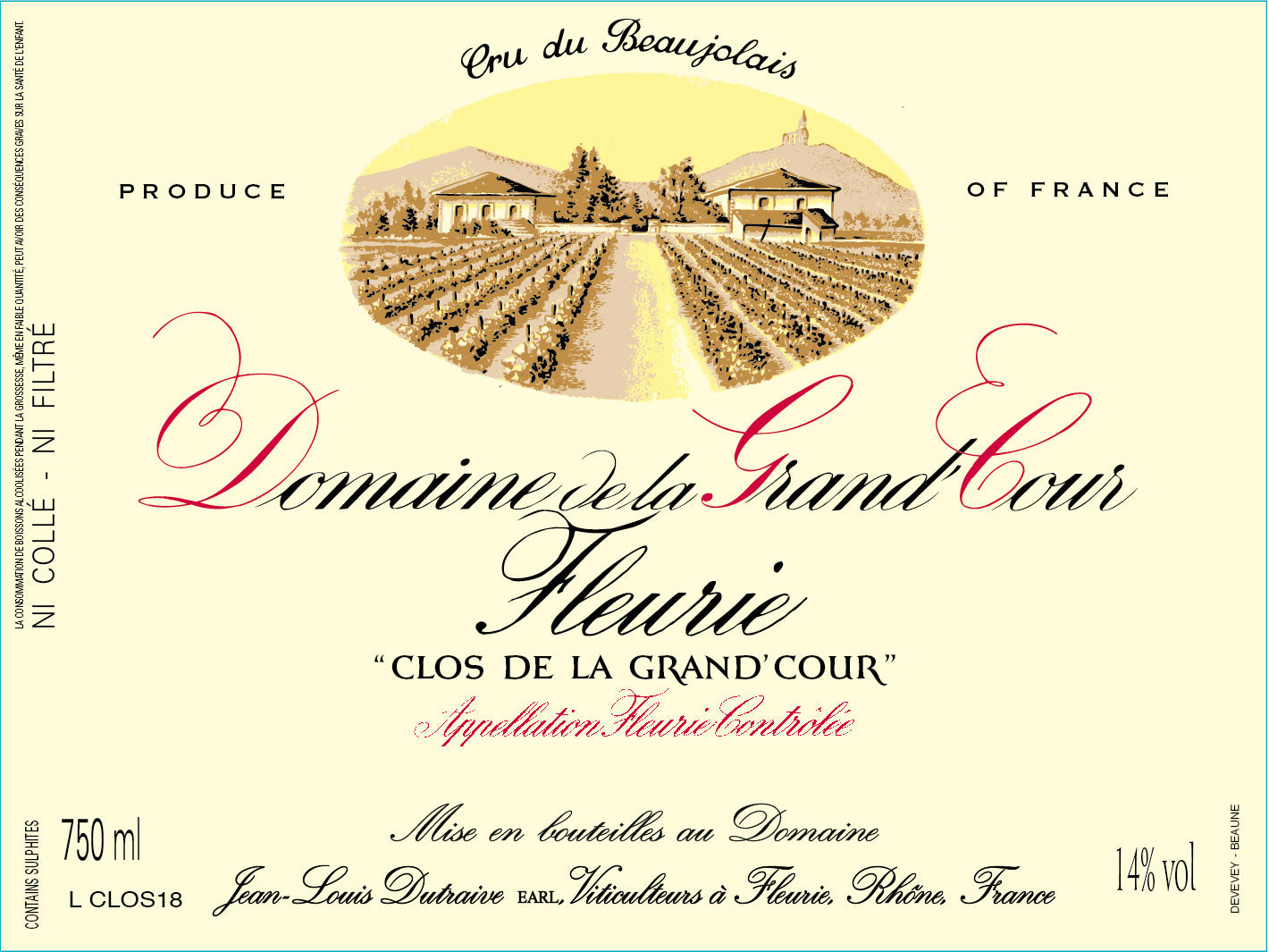 Dutraive Fleurie Clos de la Grand'Cour 2022 (750ML)