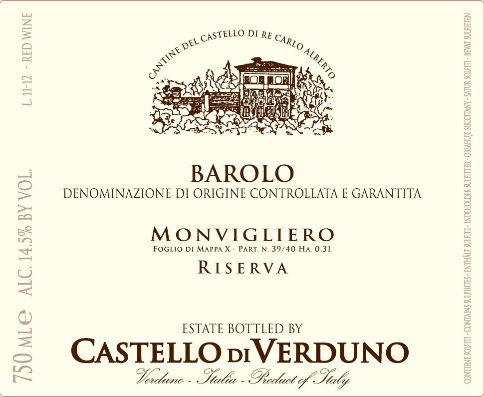 Castello di Verduno Barolo Monvigliero 2018 (750ML)