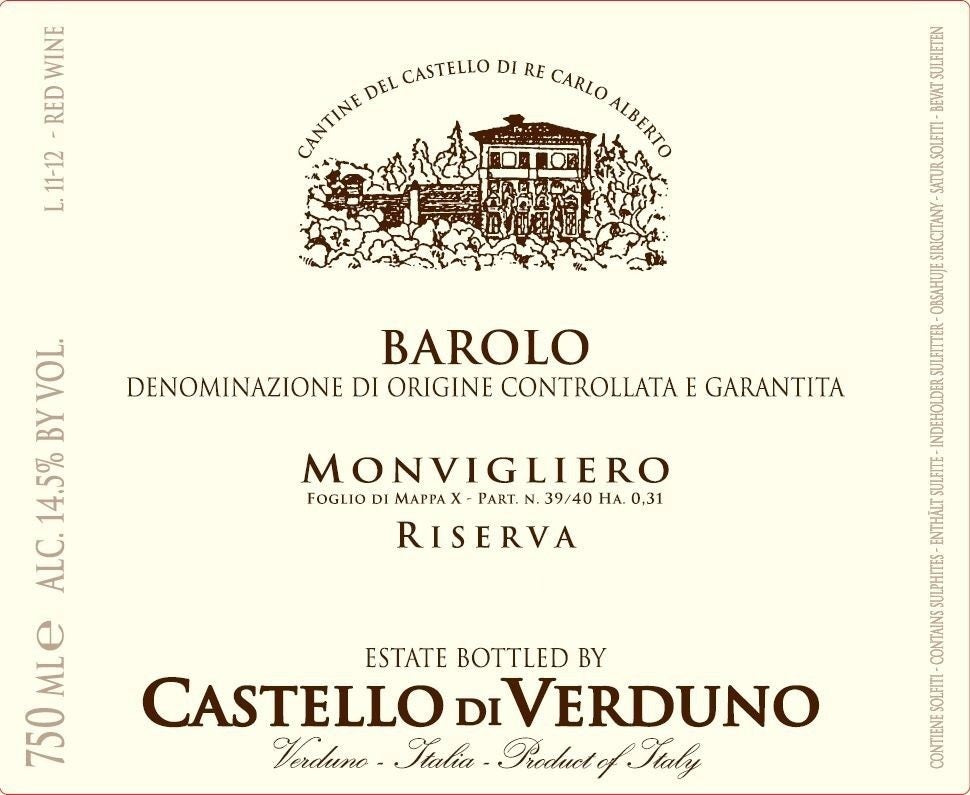 Barolo Monvigliero Castello di Verduno 2020 (750ML)