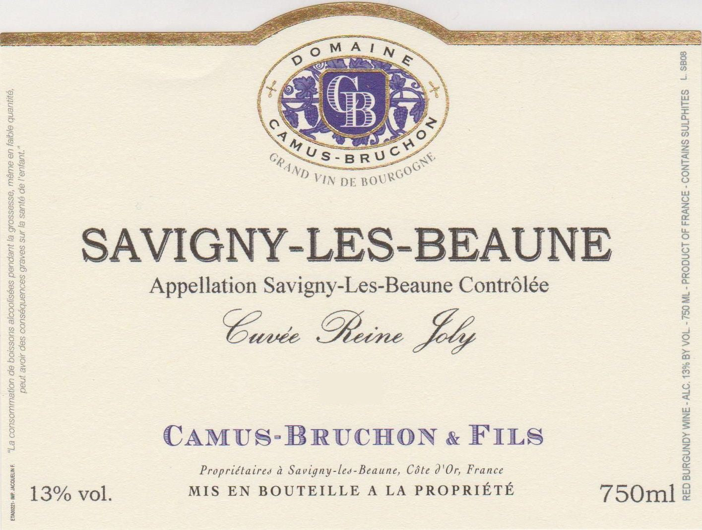 Savigny-les-Beaune Rouge Cuvee Reine Joly Camus-Bruchon 2023 (750ML)