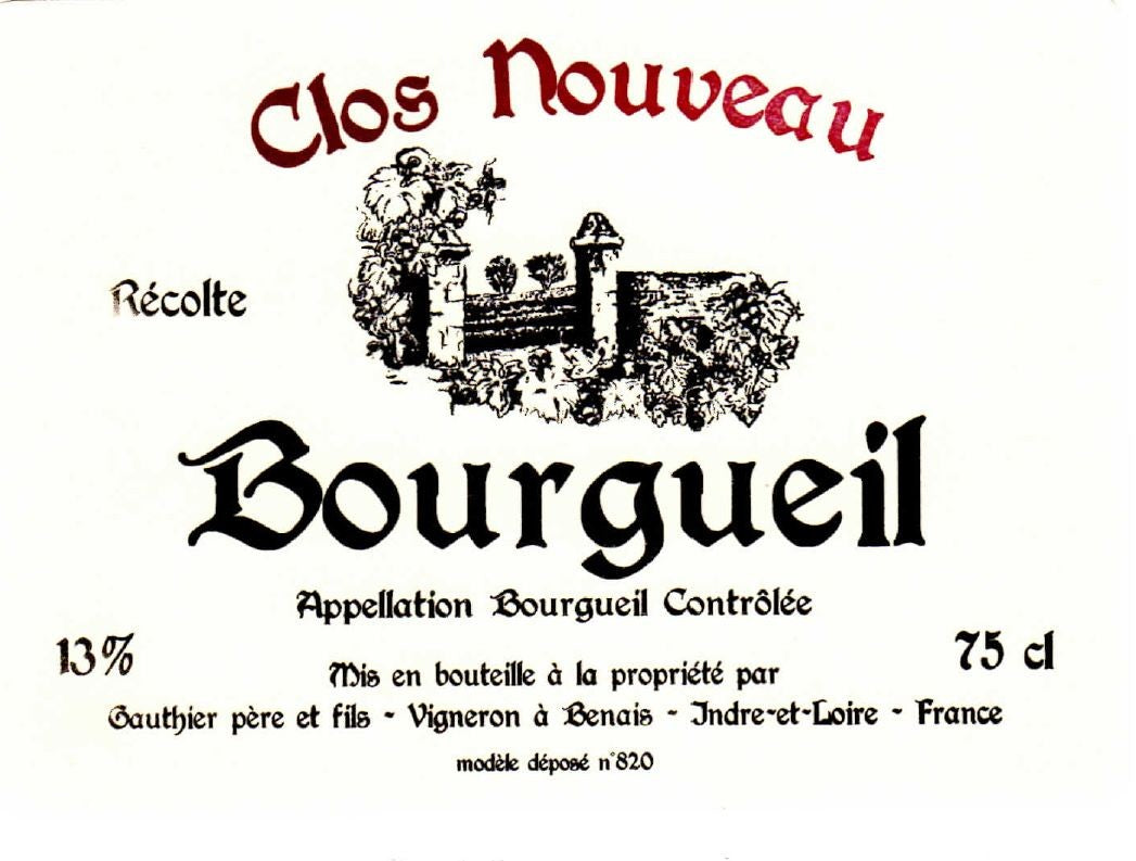 Bourgueil Clos Nouveau Gauthier Domaine du Bel Air 2019 (750ML)