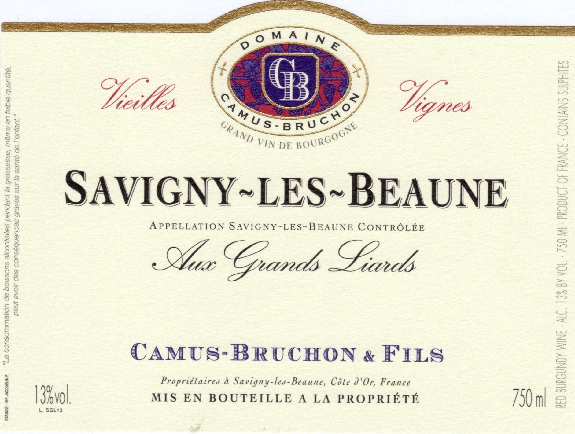 Camus-Bruchon Savigny-les-Beaune Aux Grands Liards Vieilles Vignes 2021 (750ML)