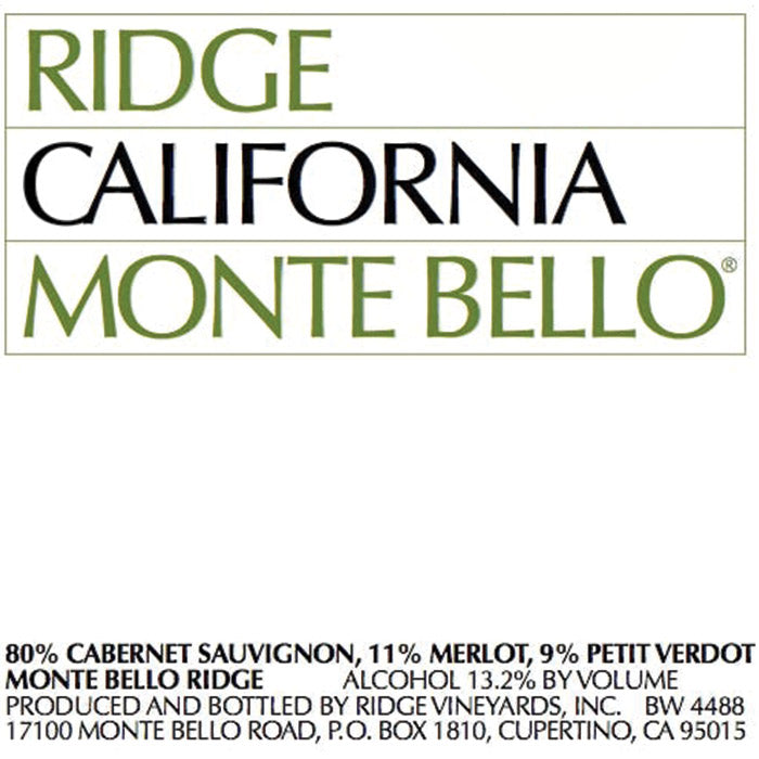 Ridge Vineyards Monte Bello Cabernet Sauvignon 2017 (375ML)